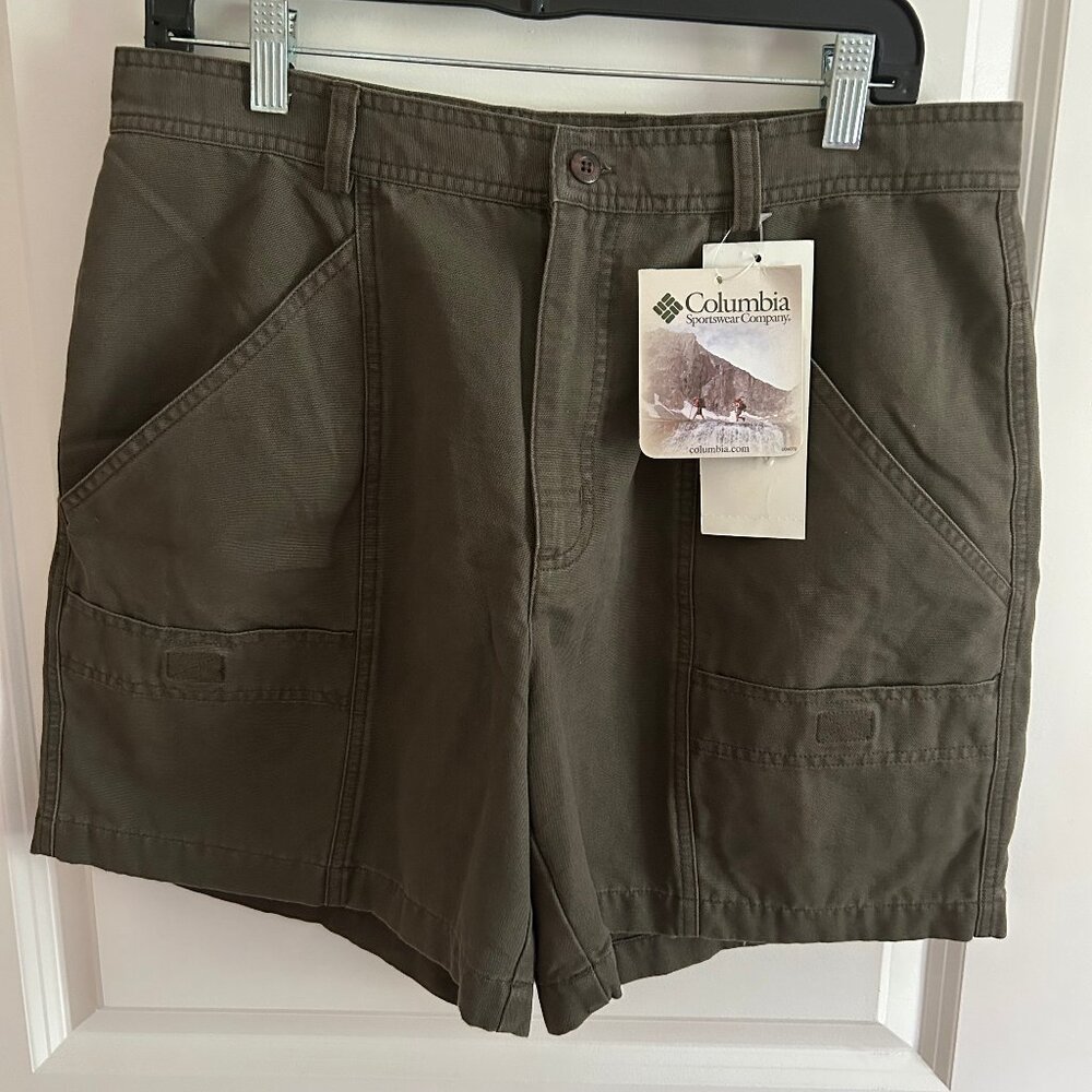 Columbia Hunter Green Cargo Shorts 6 Pockets Women's Size 14 - NEW
